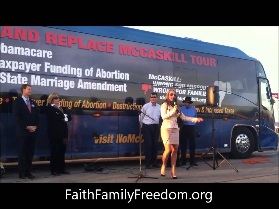 Photo of Dr. Gina Gets Fired Up on the “No McCaskill” Bus Tour